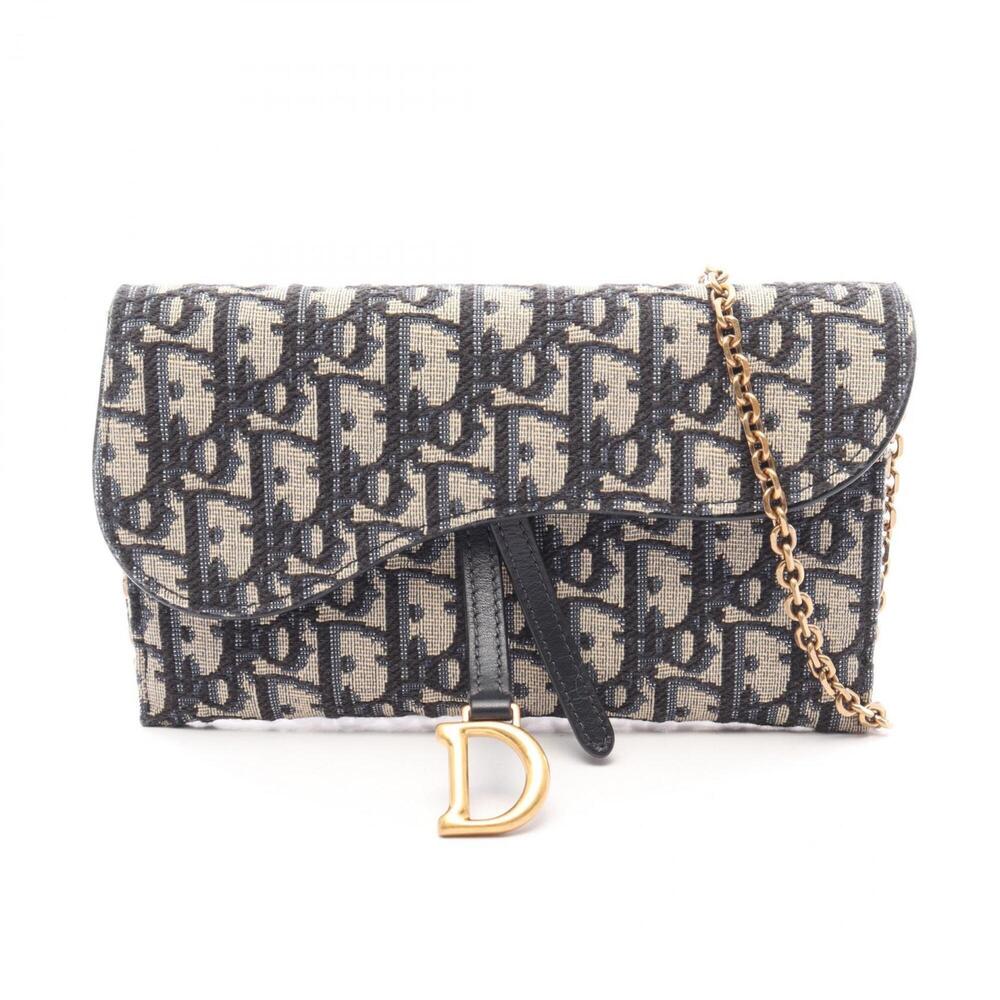 Christian Dior Dior SADDLE Saddle Bag Long Wallet Oblique Jacquard Shoulder H...